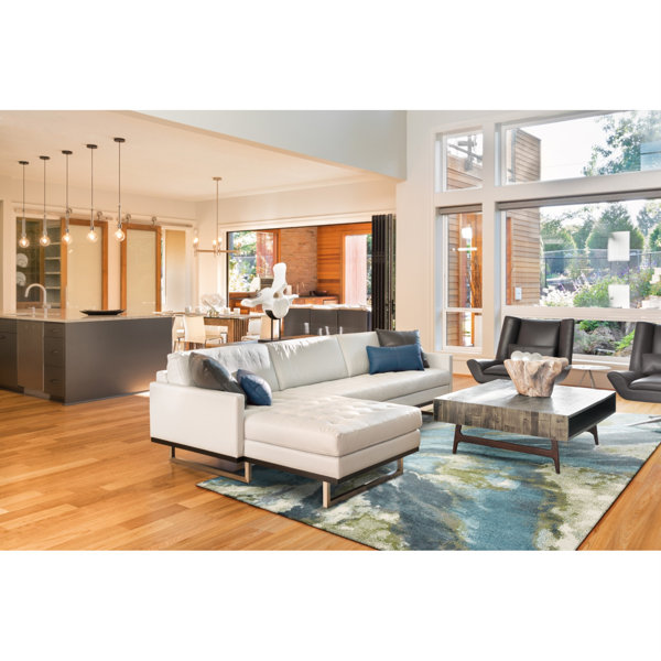 Wrought Studio Strouth Abstract Teal/Gray Area Rug & Reviews Wayfair